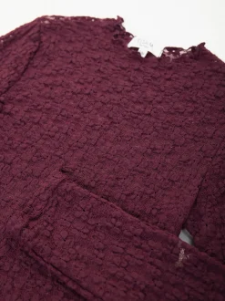 Camisola renda manga comprida