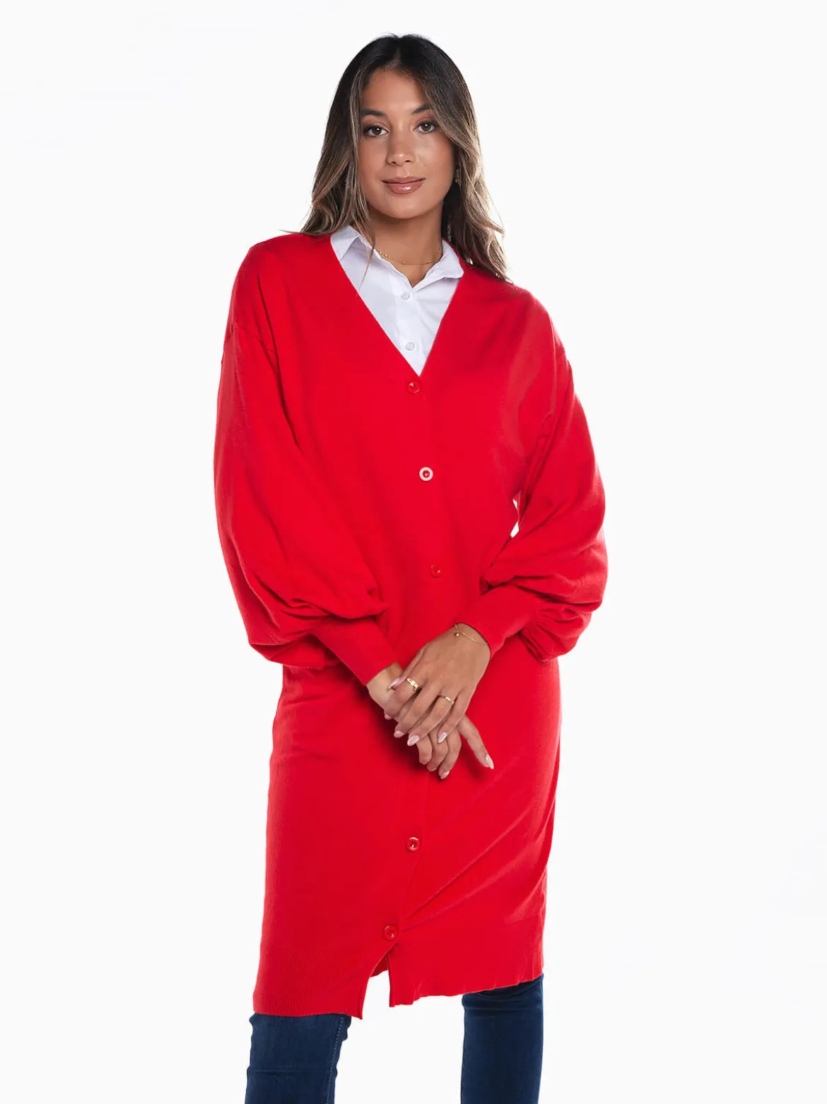 Casaco de malha comprido oversize