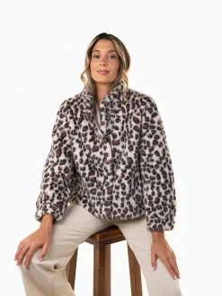 Casaco de pelo animal print