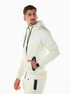 Casaco desportivo color block com capuz