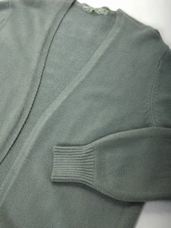 Casaco malha comprido com bolsos