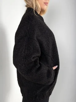 Casaco oversized efeito bouclé