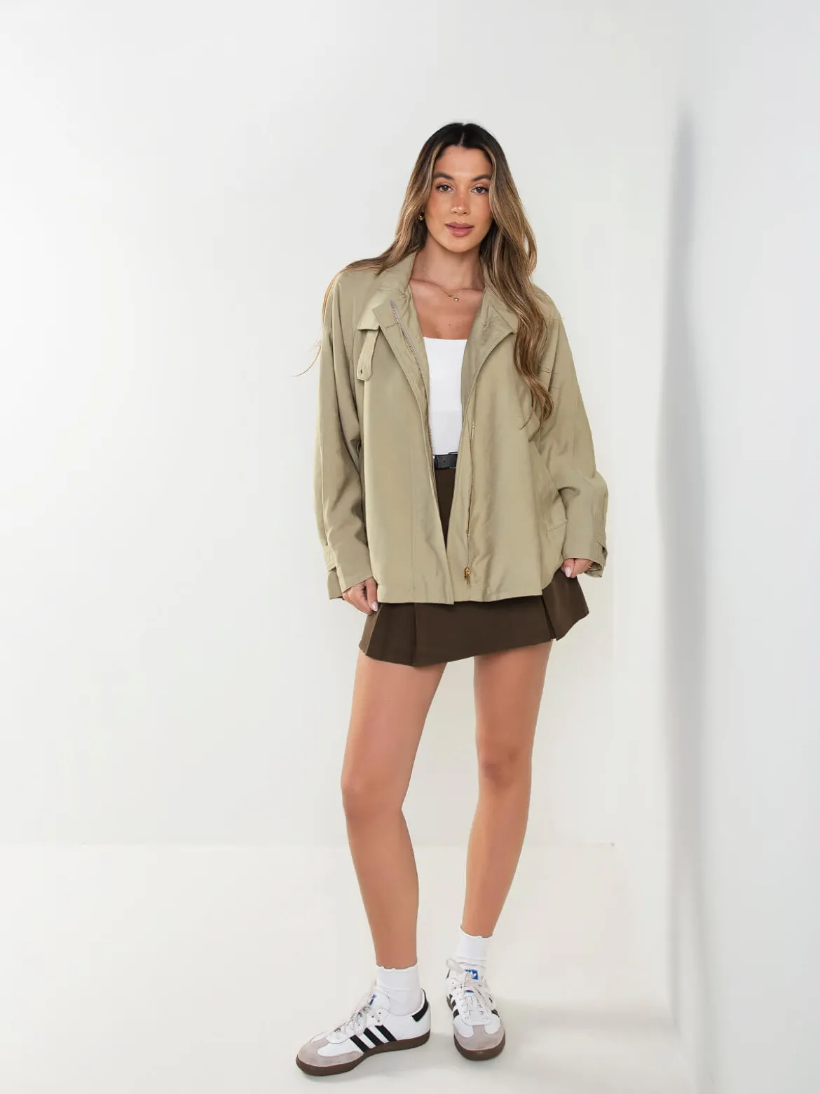 Casaco oversized gola alta