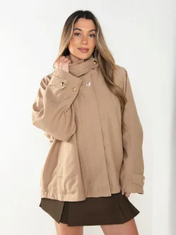Casaco oversized gola alta