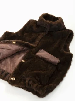 Colete efeito pelo com bolsos