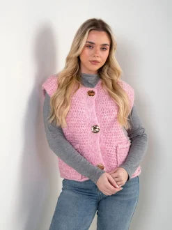 Colete malha com bolsos