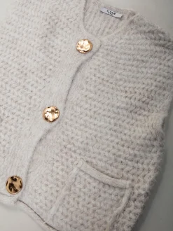 Colete malha com bolsos