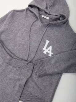 Conjunto de malha com sweatshirt e calças