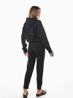 Conjunto malha suave sweatshirt e calças