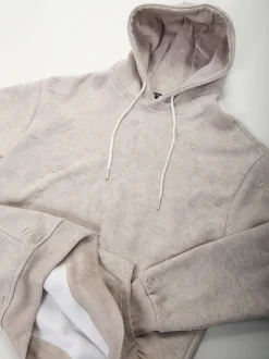 Hoodie com efeito desgastado