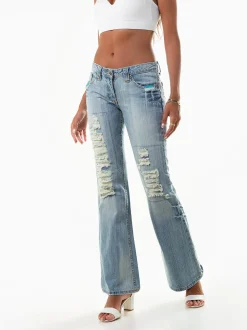 Jeans flare cintura baixa