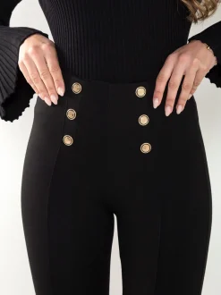 Leggings à boca de sino com botões