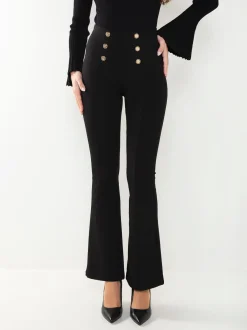 Leggings à boca de sino com botões