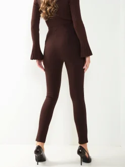 Leggings cintura alta com botões decorativos