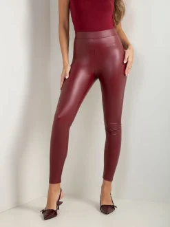 Leggings elásticas efeito pele