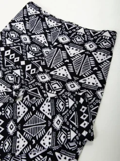 Leggings pretos estampados de cintura alta