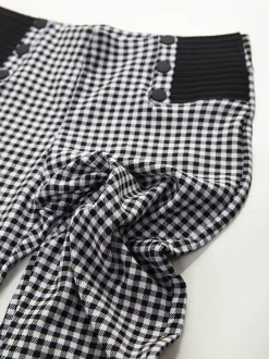 Leggings xadrez vichy cintura alta