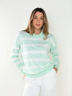 Polo malha às riscas