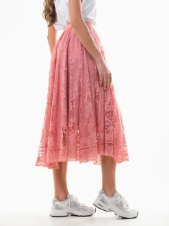 Saia midi de renda