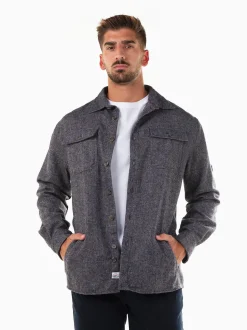 Sobrecamisa azul marinho mesclada