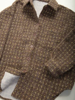 Sobrecamisa castanha mesclada