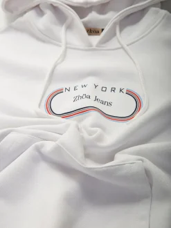 Sweatshirt capuz com estampado
