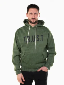 Sweatshirt com capuz efeito manchado