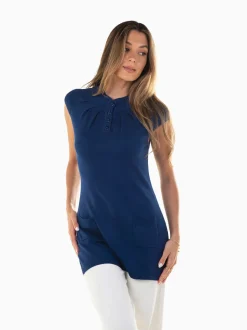 Túnica malha com bolsos