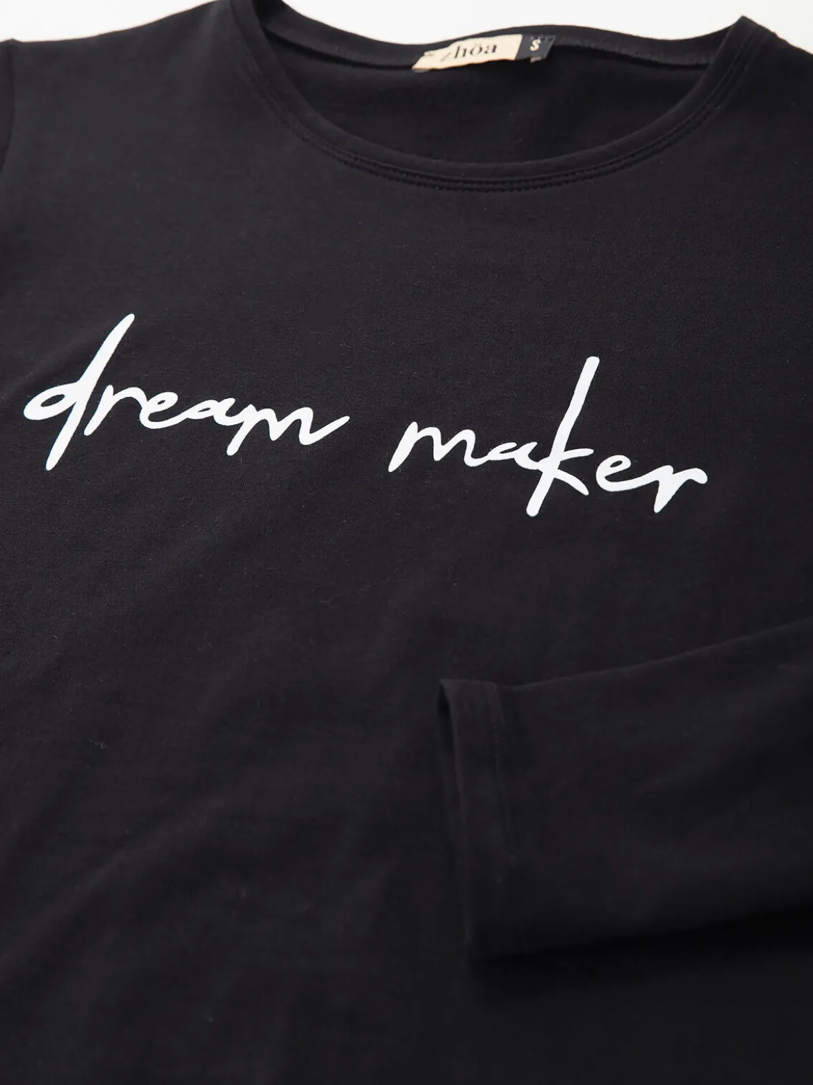 T-shirt manga comprida com mensagem