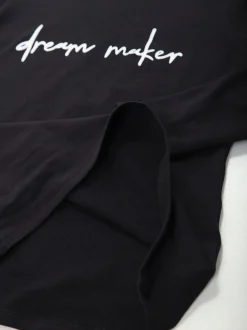T-shirt manga comprida com mensagem
