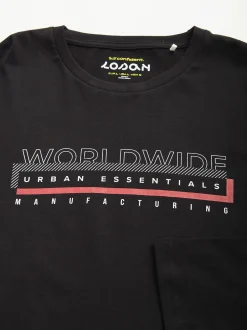 T-shirt manga comprida lettering discreto
