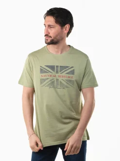T-shirt manga curta com bandeira