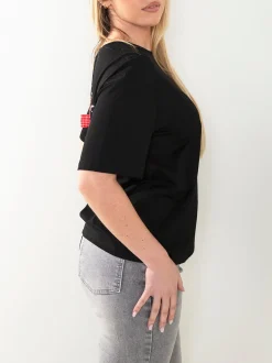 T-shirt manga curta com cerejas