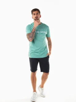 T-shirt manga curta com mapa