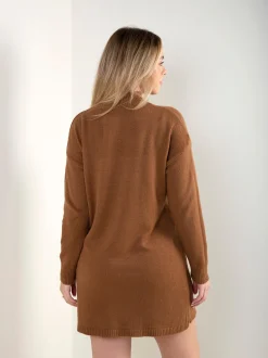 Vestido curto malha gola subida